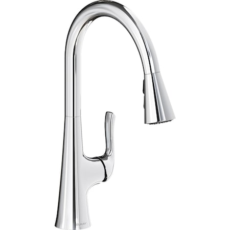 Elkay Harmony Single Hole Kitchen Faucet with Pull-down Spray and Forward Only Lever Handle Chrome LKHA1041CR